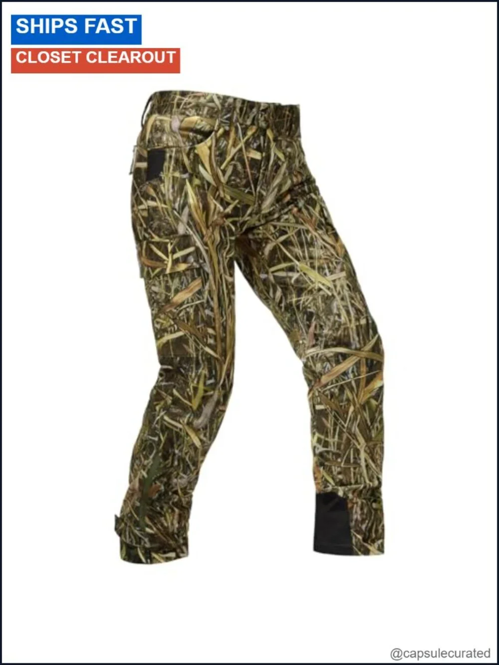 Men's Waterproof Breathable Hunting Pants Silent Fabric 6-Pocket Cargo Fishing